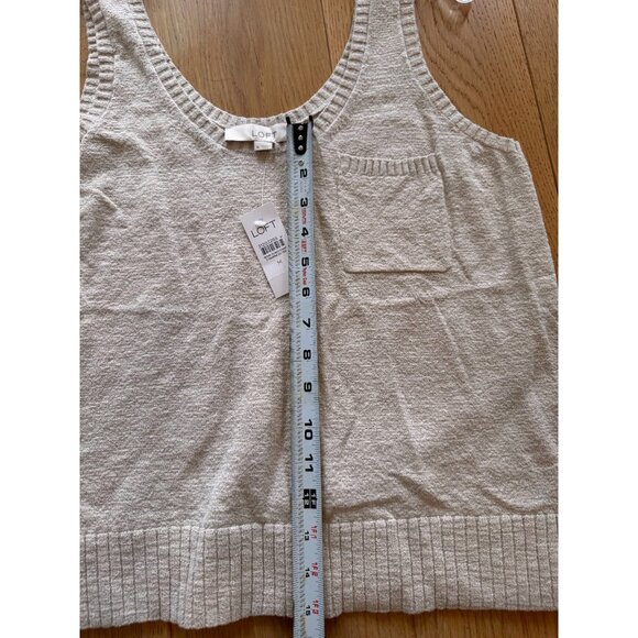 NWT LOFT Tan Knit Tank Top Sleeveless Roung Neck Womens Size Medium - Picture 8 of 8